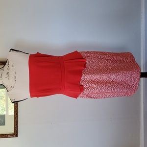 Antonio Melani orange and cream peplum dress.